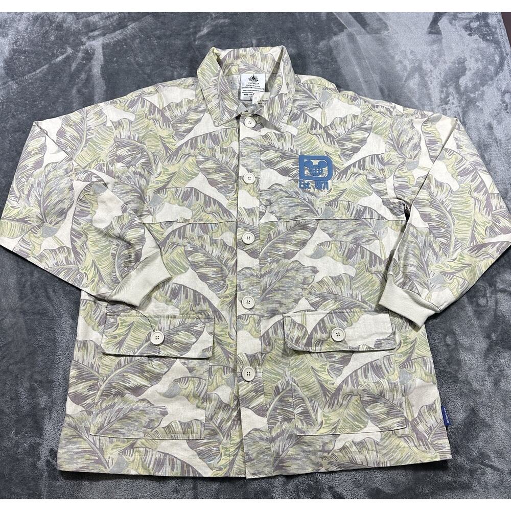 Disney World Disney Spirit Jersey Mens Medium Floral‎ Long Sleeve Button Shirt
